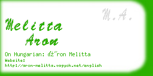 melitta aron business card